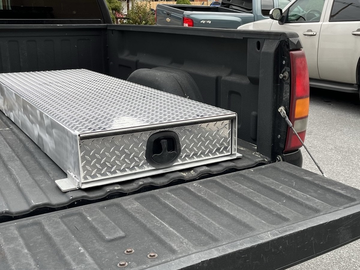 Storage Bin for Truck Slide Out Tray